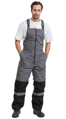 Полукомбинезон рабочий мужской зимний утепленный RONTA PL585 с СОП темно-серый, черный Полукомбинезон рабочий мужской зимний утепленный RONTA PL585 с СОП темно-серый, черный