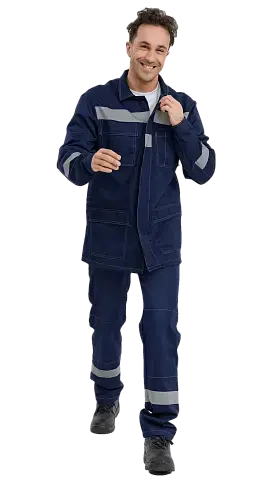 Костюм рабочий мужской летний RONTA KS802 с полукомбинезоном темно-синий Костюм рабочий мужской летний RONTA KS802 с полукомбинезоном темно-синий