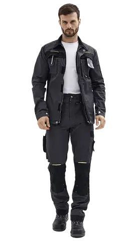 Куртка рабочая мужская летняя RONTA KR814 темно-серый, черный, лаймовый Куртка рабочая мужская летняя RONTA KR814 темно-серый, черный, лаймовый