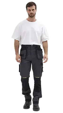Брюки рабочие мужские летние RONTA BR814 темно-серые, черные, лаймовые Брюки рабочие мужские летние RONTA BR814 темно-серые, черные, лаймовые