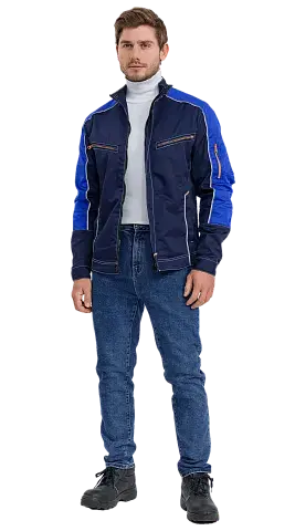 Куртка рабочая мужская летняя RONTA KR208 темно-синий лазурный Куртка рабочая мужская летняя RONTA KR208 темно-синий лазурный