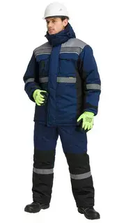 Костюм рабочий мужской утепленный зимний RONTA KS581 с СОП темно-синий, серый, черный Костюм рабочий мужской утепленный зимний RONTA KS581 с СОП темно-синий, серый, черный