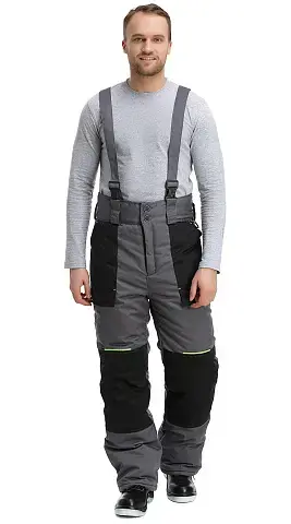 Брюки рабочие мужские зимнее утепленные RONTA BR920 темно-серый, черный, лаймовый Брюки рабочие мужские зимнее утепленные RONTA BR920 темно-серый, черный, лаймовый